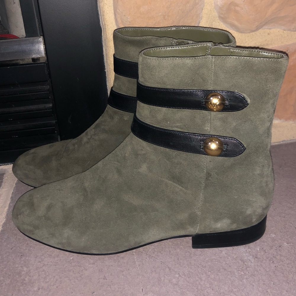 MICHAEL KORS Army Green Suede Boots